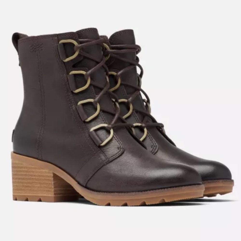 Sorel Cate Lace up Waterproof Boot 10.5 Blackened Brown